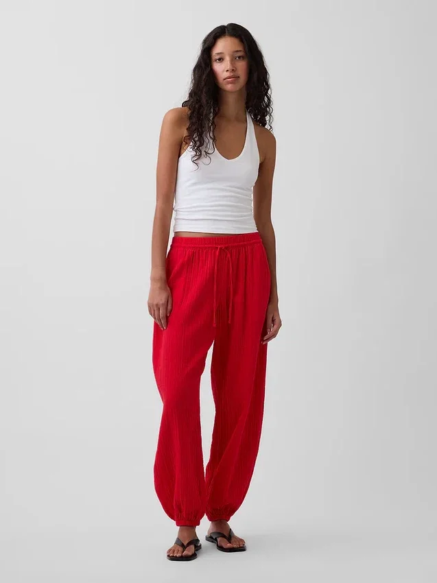 Pamuklu Gazlı Kolay Jogger Pantolon