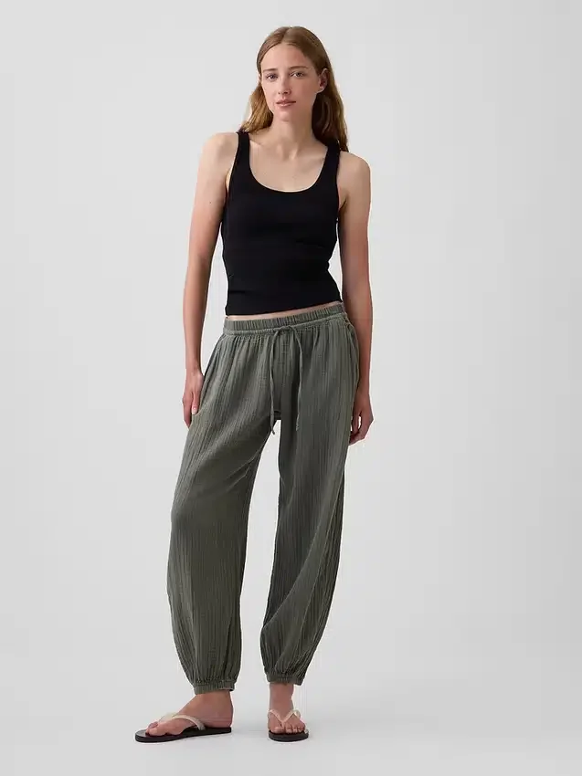 Pamuklu Gazlı Kolay Jogger Pantolon