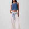 Pamuklu Gazlı Kumaş Denim Dış Katmanlı Tank Top