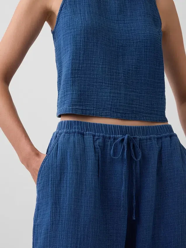 Pamuklu Gazlı Kumaş Denim Kolay Giyilebilir Barrel Jogger Pantolon