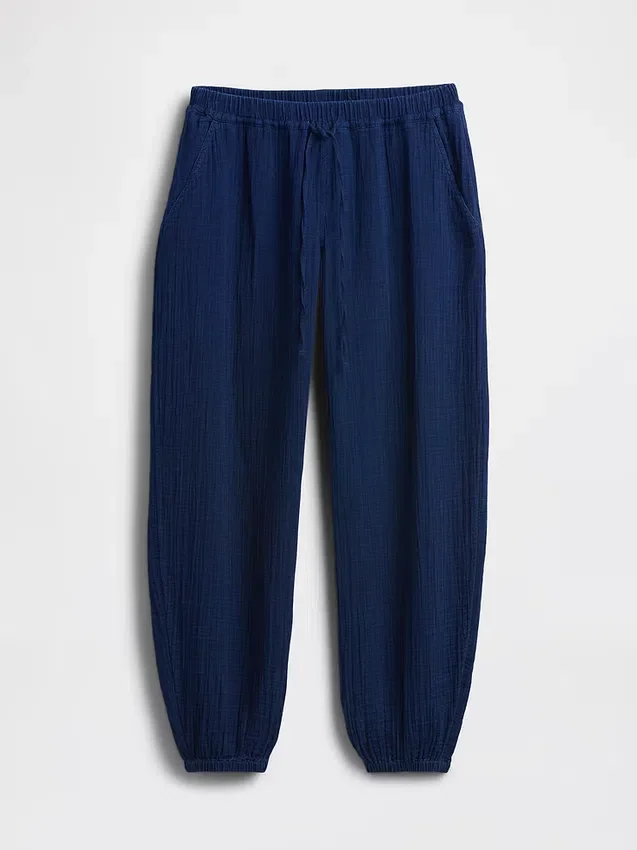 Pamuklu Gazlı Kumaş Denim Kolay Giyilebilir Barrel Jogger Pantolon