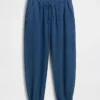 Pamuklu Gazlı Kumaş Denim Kolay Giyilebilir Barrel Jogger Pantolon
