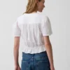 Pamuklu Gazlı Kumaş Kısa Peplum Üst