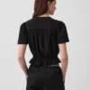 Pamuklu Gazlı Kumaş Kısa Peplum Üst