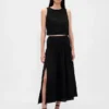 Pamuklu Gazlı Smocked Bel Maxi Etek
