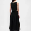 Pamuklu Gazlı Smocked Bel Maxi Etek