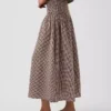 Pamuklu Gazlı Smocked Bel Maxi Etek