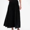Pamuklu Gazlı Smocked Bel Maxi Etek