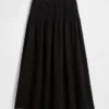 Pamuklu Gazlı Smocked Bel Maxi Etek