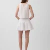 Pamuklu Gazlı Smocked Bel Mini Etek-Şort
