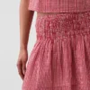 Pamuklu Gazlı Smocked Bel Mini Etek-Şort