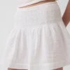 Pamuklu Gazlı Smocked Bel Mini Etek-Şort