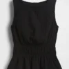 Pamuklu Gazlı Smocked Bel Peplum Üst