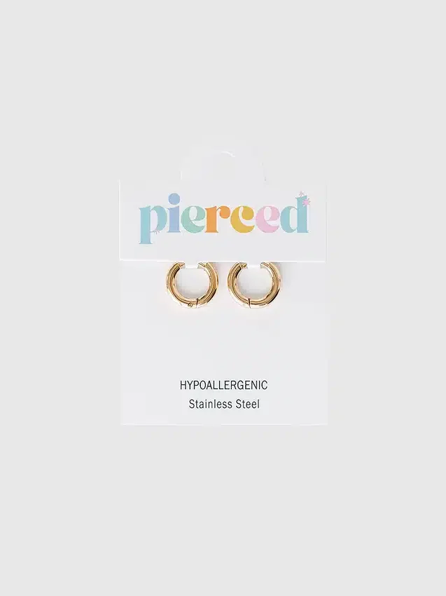 Pierced Co Altın 8 mm Huggie Küpeler