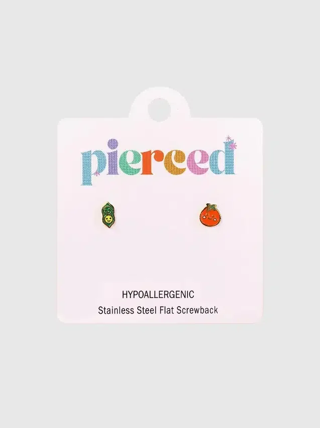 Pierced Co Bezelye Kabuğu / Domates Vidalı Küpeler