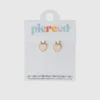 Pierced Co Huggie Küpeler için Şeftali Rengi Kalp Süs