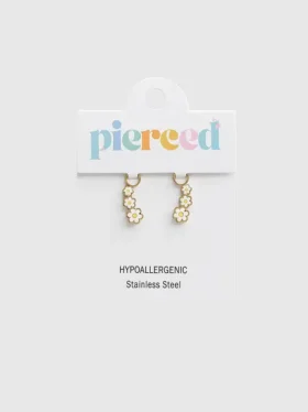 Pierced Co Huggie Küpeler için Papatya Sürünme Süs