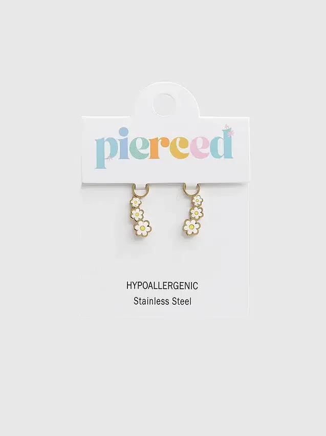 Pierced Co Huggie Küpeler için Papatya Sürünme Süs