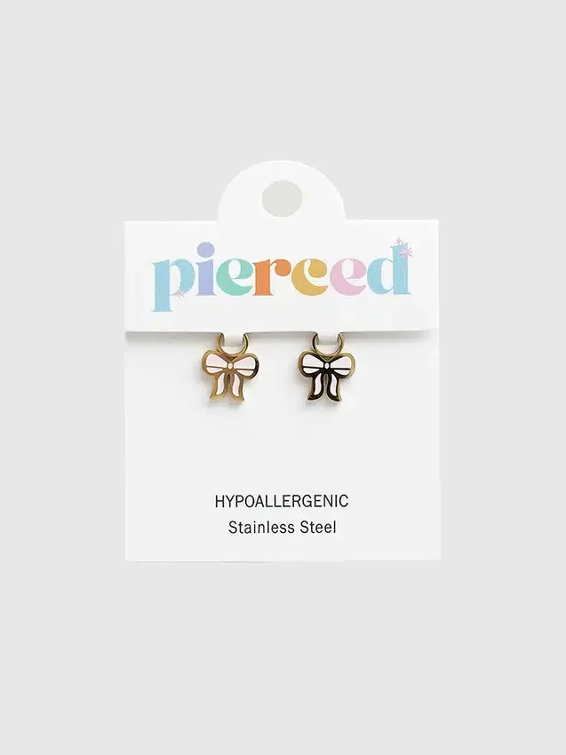 Pierced Co Huggie Küpeler için Pembe Fiyonk Charm