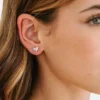 Pierced Co Kalp İkili Vidalı Küpeler