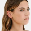 Pierced Co Minik Şeftali Rengi Kalp Vidalı Küpeler