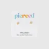 Pierced Co Minik Klasik Çiçek Vidalı Küpeler