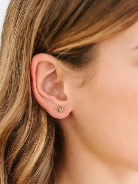 Pierced Co Minik Klasik Çiçek Vidalı Küpeler