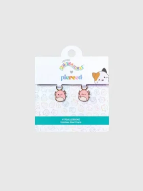 Pierced Co Squishmallows Archie Charm'ları, Huggie Küpeler için