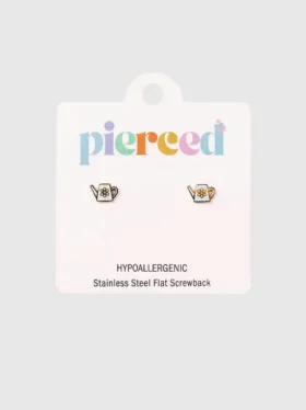 Pierced Co Sulama Kabı Vidalı Küpeler