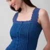 Pintuck Düşük Bel Mini Elbise