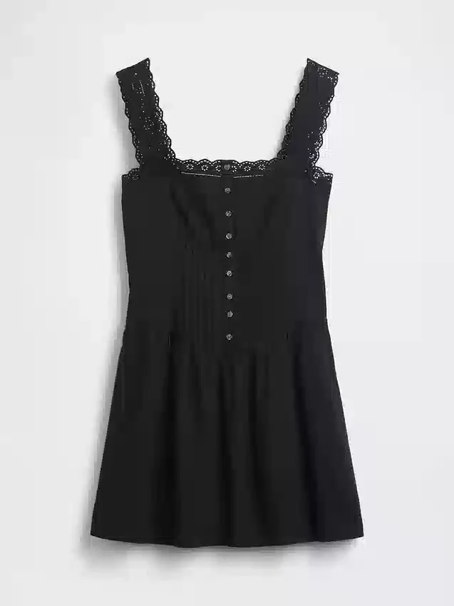 Pintuck Düşük Bel Mini Elbise