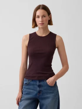 Pointelle Şeffaf Tank Top
