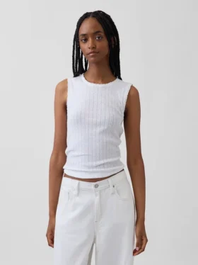 Pointelle Şeffaf Tank Top