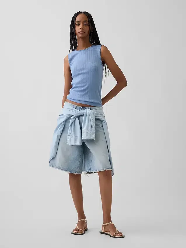 Pointelle Şeffaf Tank Top