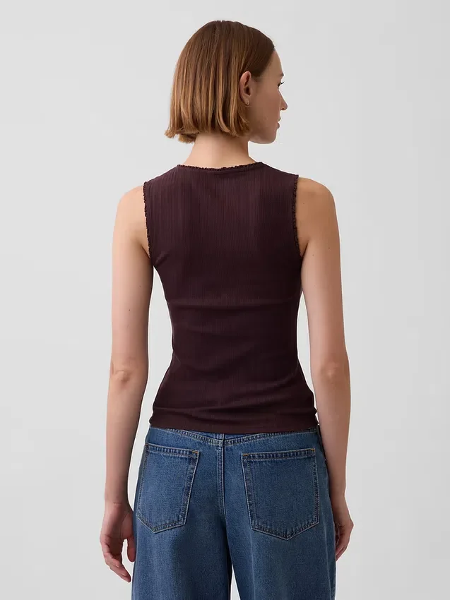 Pointelle Şeffaf Tank Top