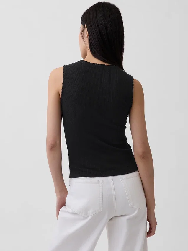 Pointelle Şeffaf Tank Top
