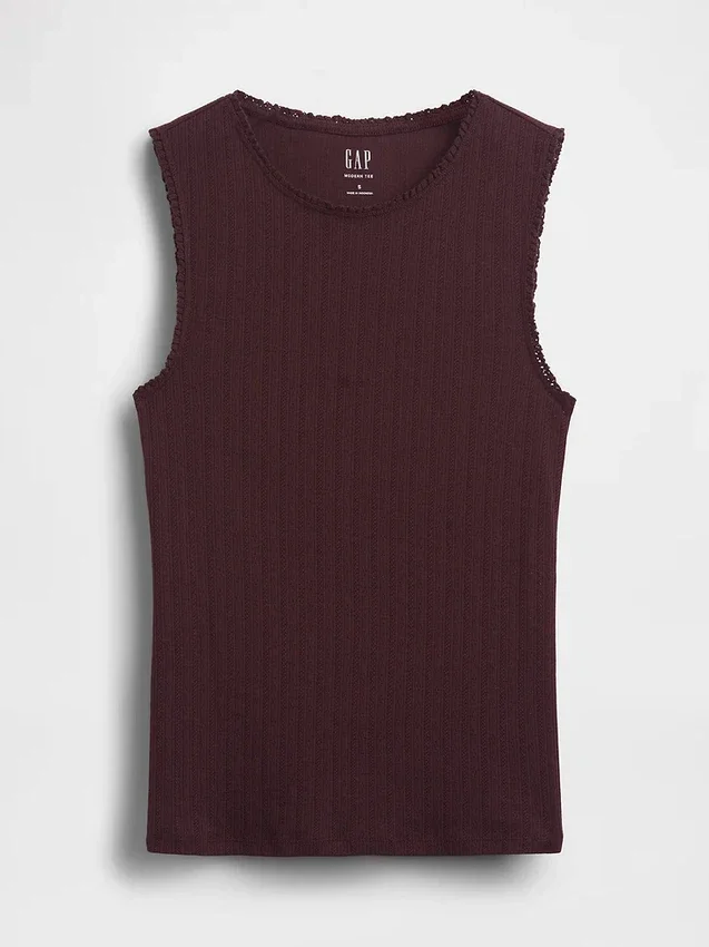 Pointelle Şeffaf Tank Top