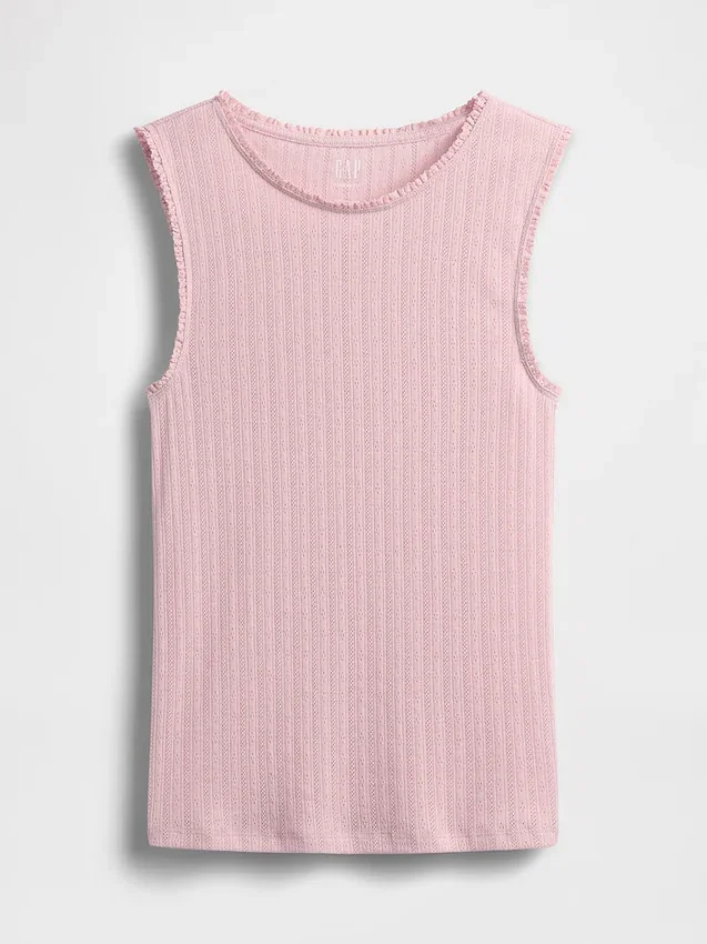 Pointelle Şeffaf Tank Top