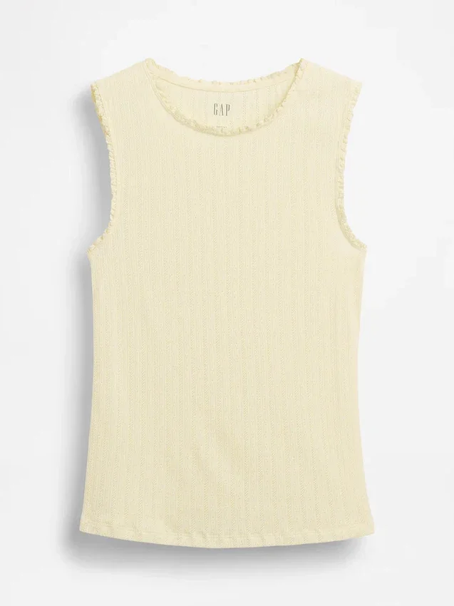 Pointelle Şeffaf Tank Top