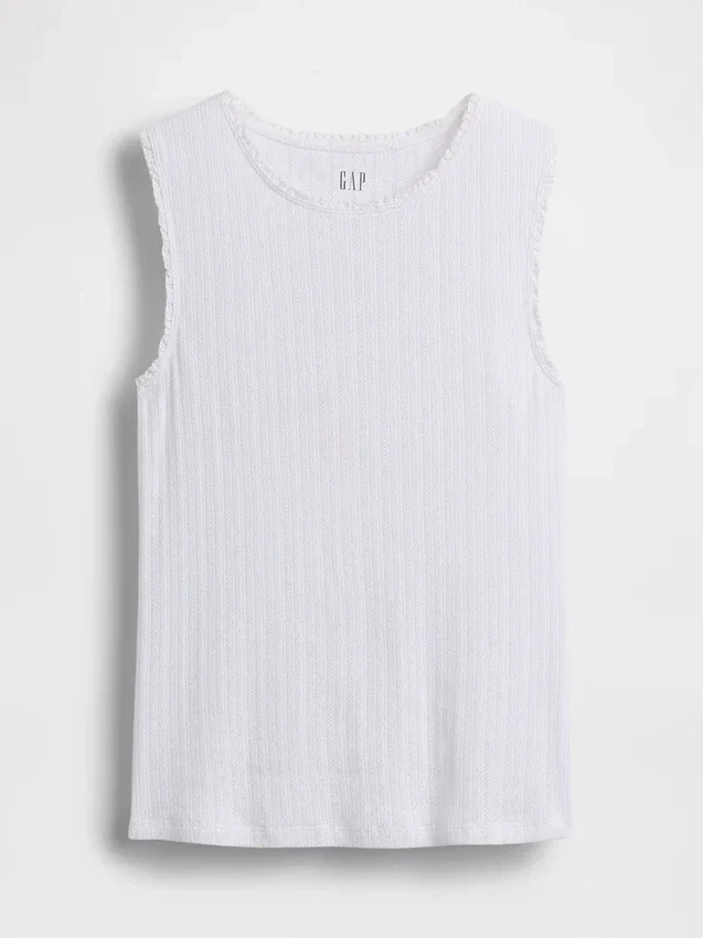 Pointelle Şeffaf Tank Top