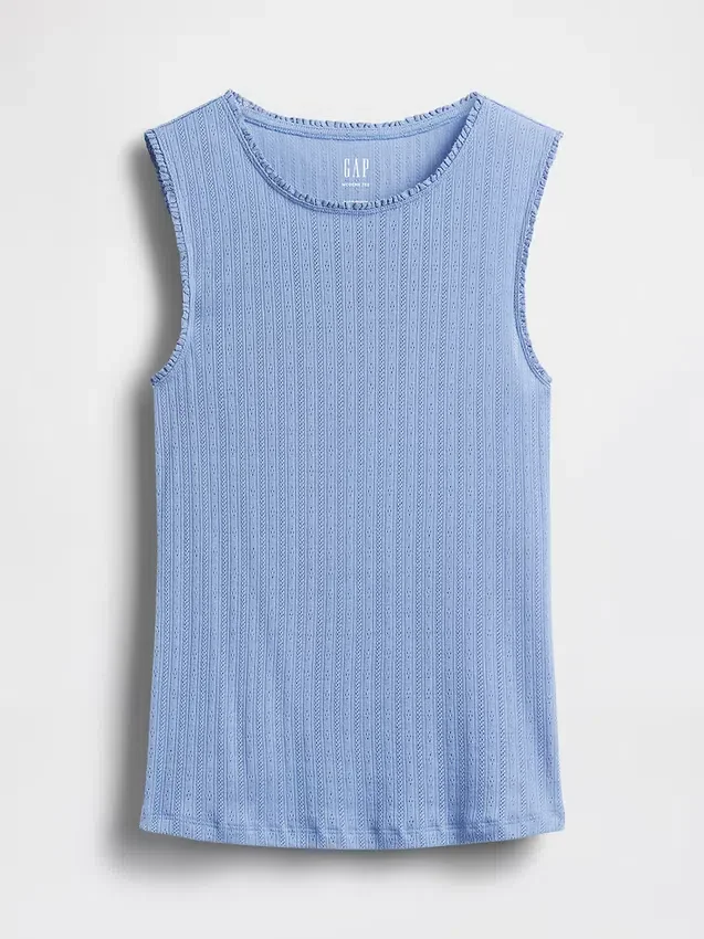 Pointelle Şeffaf Tank Top