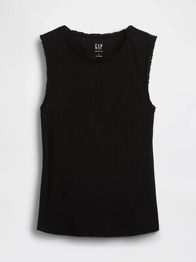 Pointelle Şeffaf Tank Top