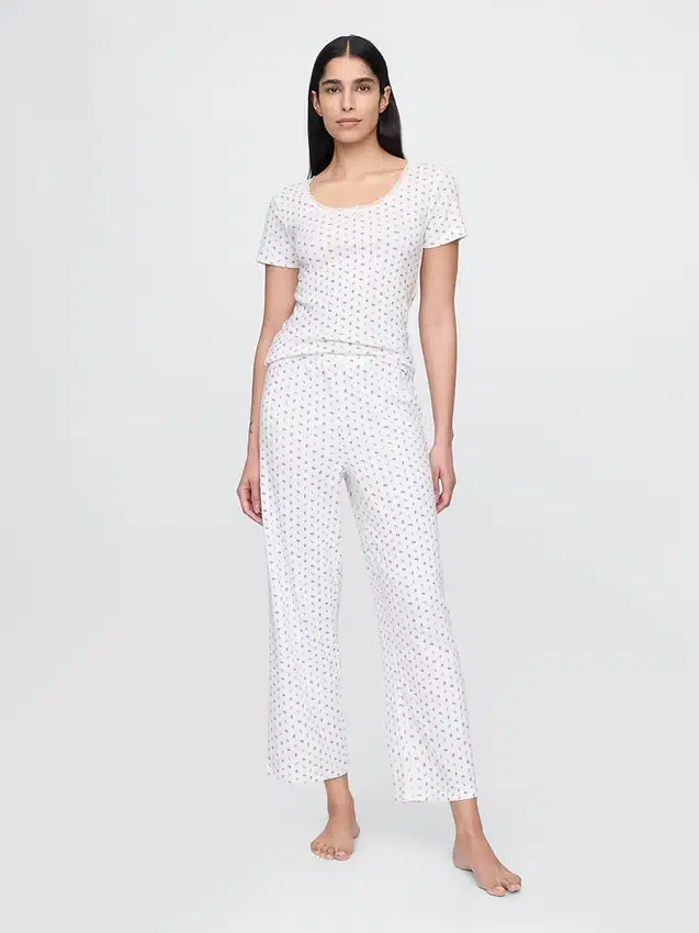 Pointelle Kısa Pijama Pantolonu