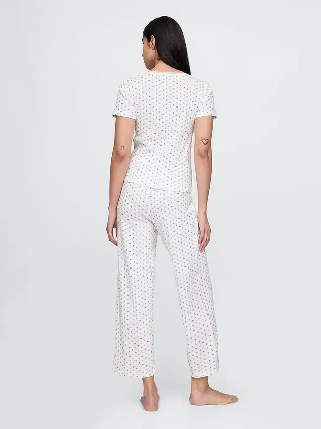 Pointelle Kısa Pijama Pantolonu