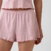Pointelle Marul Kenarlı Pijama Şortları