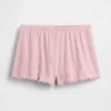 Pointelle Marul Kenarlı Pijama Şortları