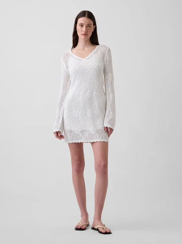 Pointelle Mini Kazak Elbise