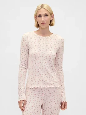 Pointelle Pijama Üst Giyim