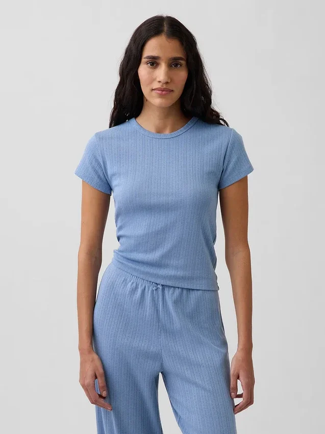 Pointelle Pijama Tişörtü