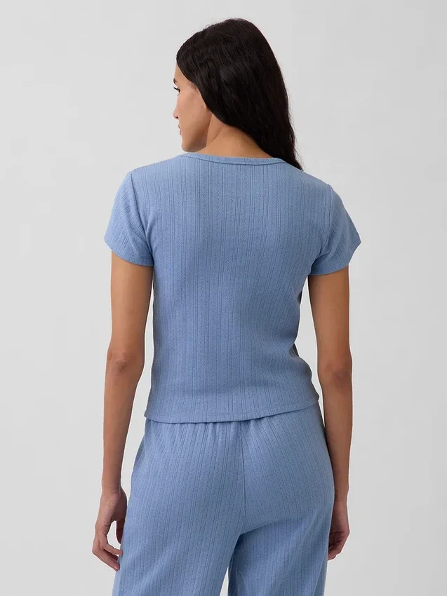 Pointelle Pijama Tişörtü